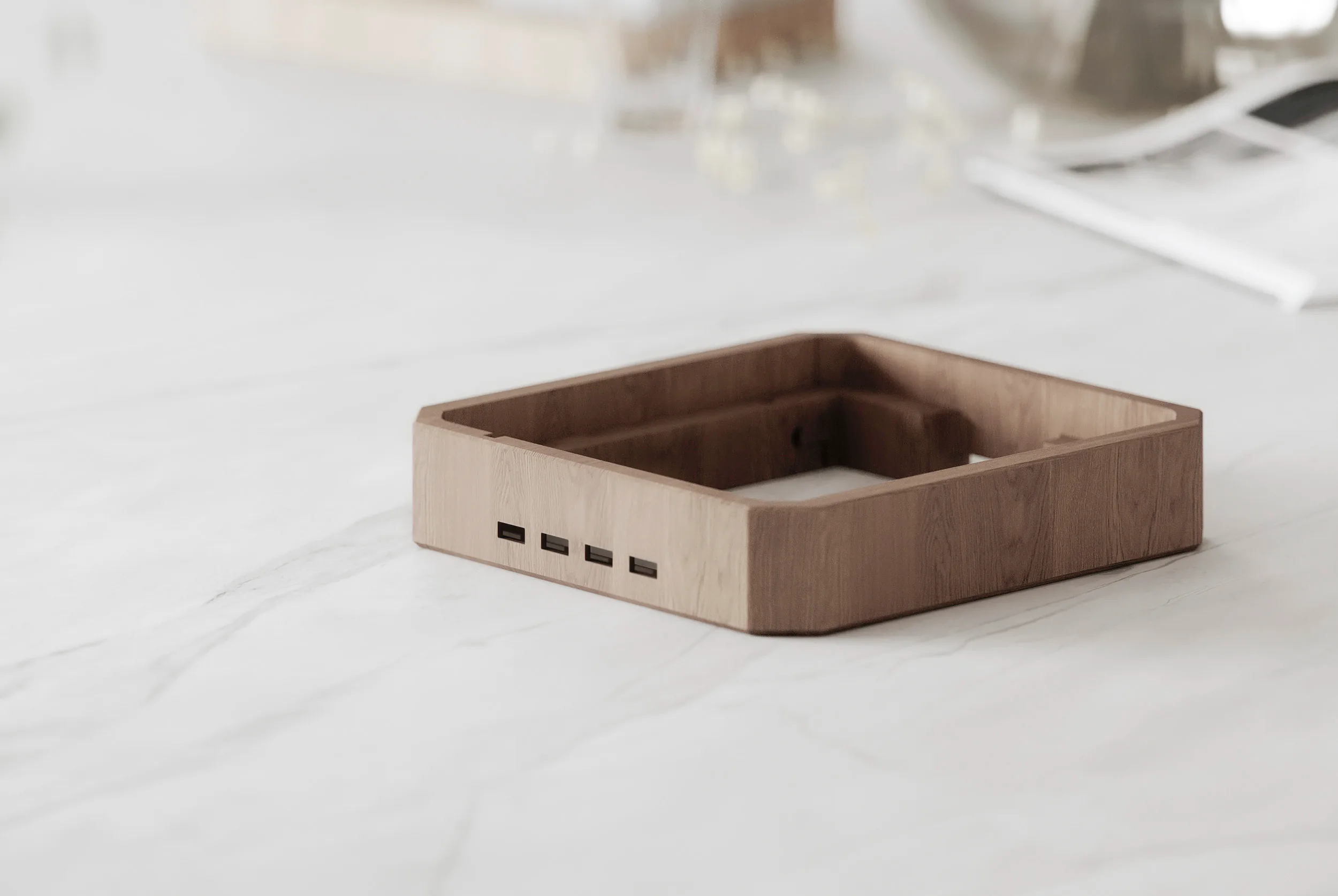 Подставка из натурального светлого дуба с USB